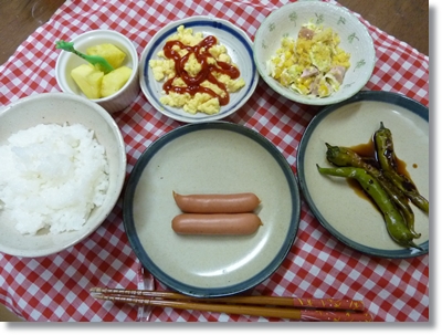 娘達が作った夕飯