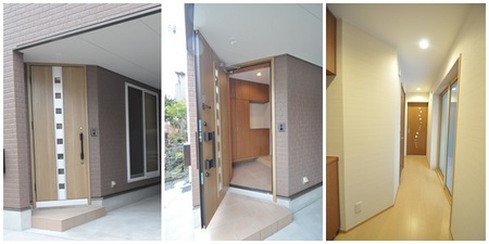 1階にガレージがある3階建ての家