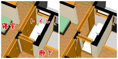 入口が２つあるトイレ