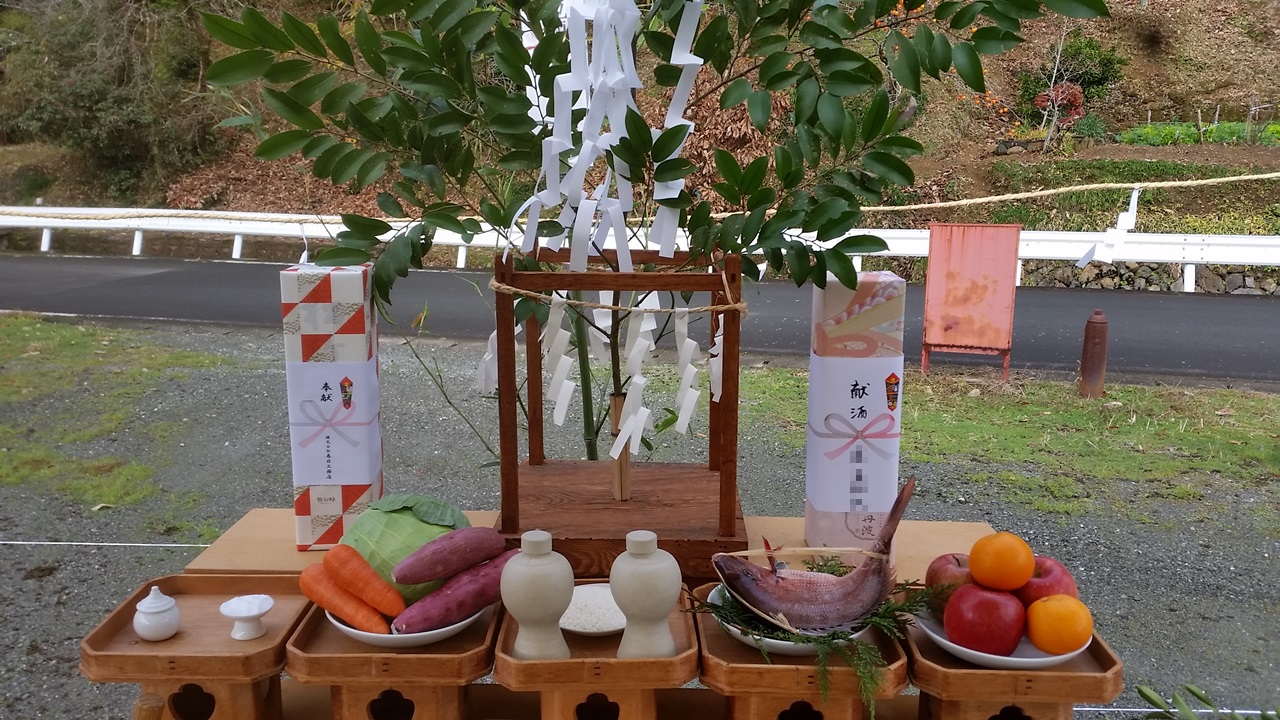 丹波市　春日工務店　地鎮祭　お供え