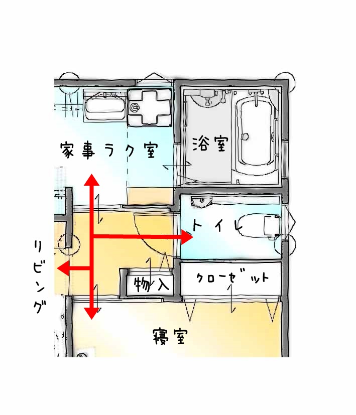 平屋　間取り　寝室　春日工務店