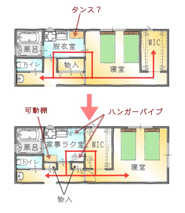 間取りリフォーム　妄想　春日工務店