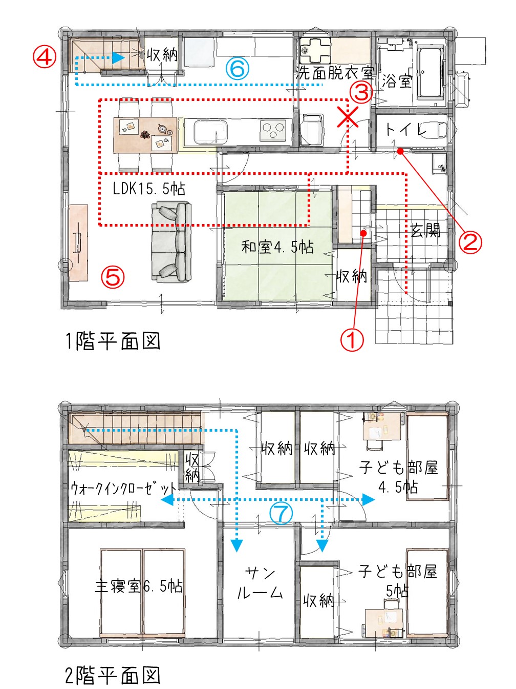 春日工務店　丹波市　丹波篠山市　家事動線