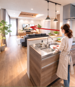 キッチンからテレビを見たい!